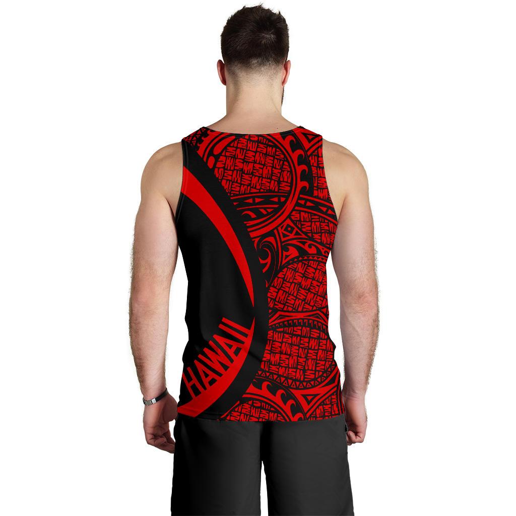 Kanaka Hawaii Map Red Polynesian Men's Tank Top - Circle Style - Polynesian Pride