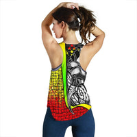 Kosrae Micronesia Women's Racerback Tank Reggae - Turtle With Hook - Polynesian Pride