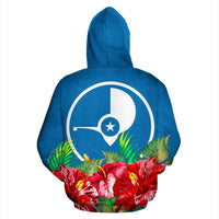 Yap Polynesian Zip Hoodie Flag Hibiscus - Polynesian Pride