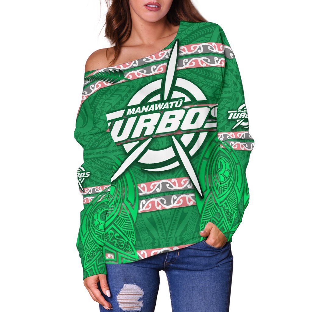 Manawatu Turbos Women Off Shoulder Sweater Maori Vibes - Polynesian Pride