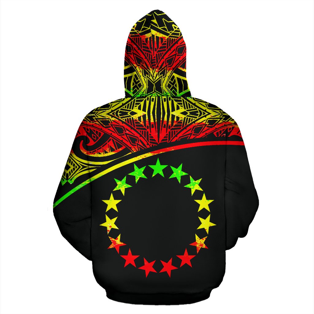 Cook Islands Polynesian Custom Hoodie Curve Reggae - Polynesian Pride