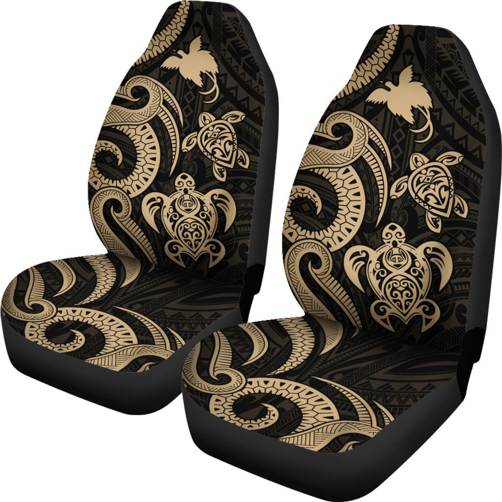 Papua New Guinea Car Seat Covers - Gold Tentacle Turtle - Polynesian Pride