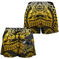 Samoa Polynesian Women's Shorts - Eagle Tribal Pattern Yellow - Polynesian Pride