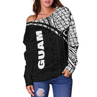 Guam Women's Off Shoulder Sweater - Curve Style - Polynesian Pride