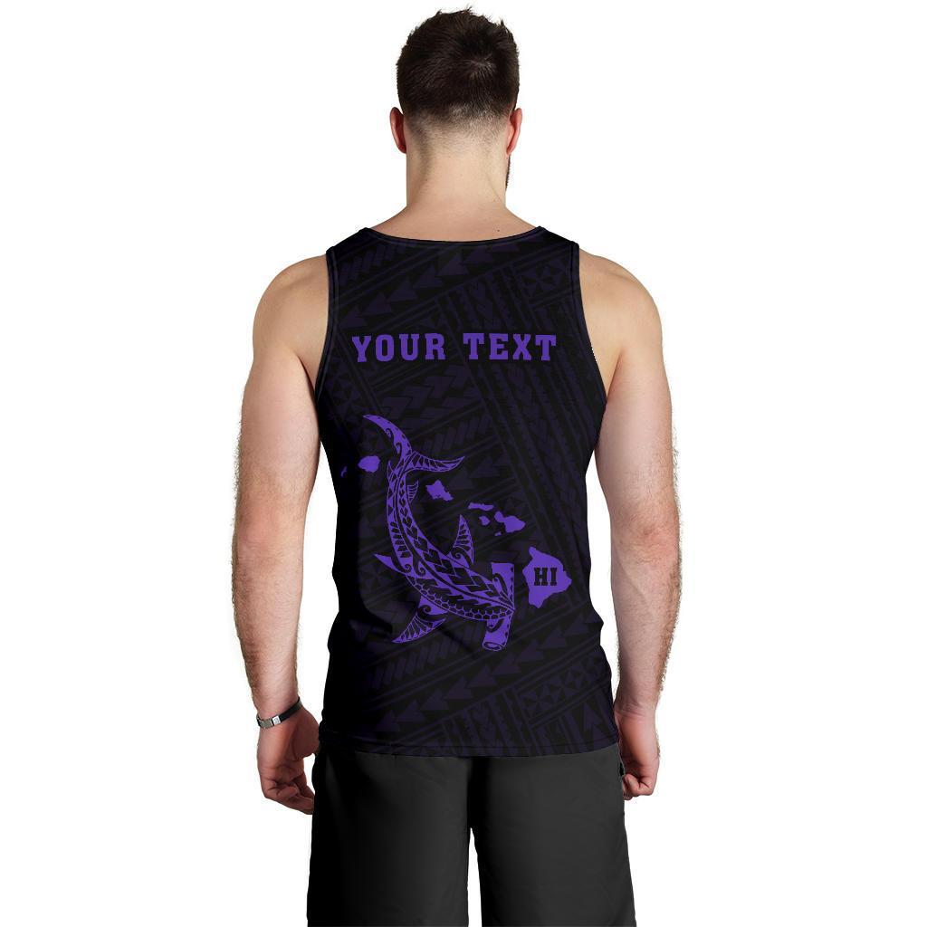 Hawaii Kakau Polynesian Hammerhead Shark Personalized Men's Tank Top - Purple - Polynesian Pride
