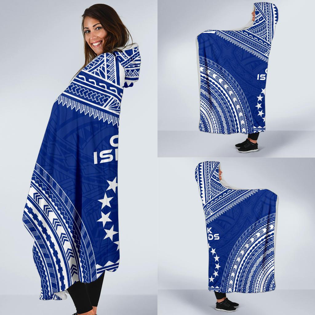 Cook Islands Flag Polynesian Chief Hooded Blanket - Polynesian Pride