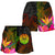 Tahiti Polynesian Women's Shorts - Hibiscus and Banana Leaves - Polynesian Pride