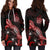 New Caledonia Polynesian Hoodie Dress - Turtle With Blooming Hibiscus Red - Polynesian Pride