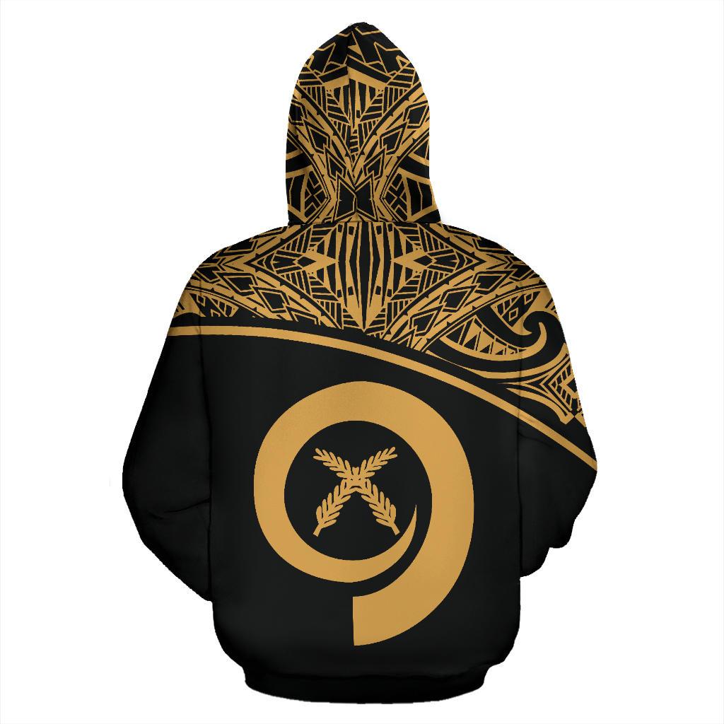 Vanuatu Polynesian Zip up Hoodie Gold Curve - Polynesian Pride