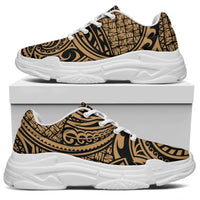Polynesian Maori Lauhala Gold Chunky Sneakers - Polynesian Pride