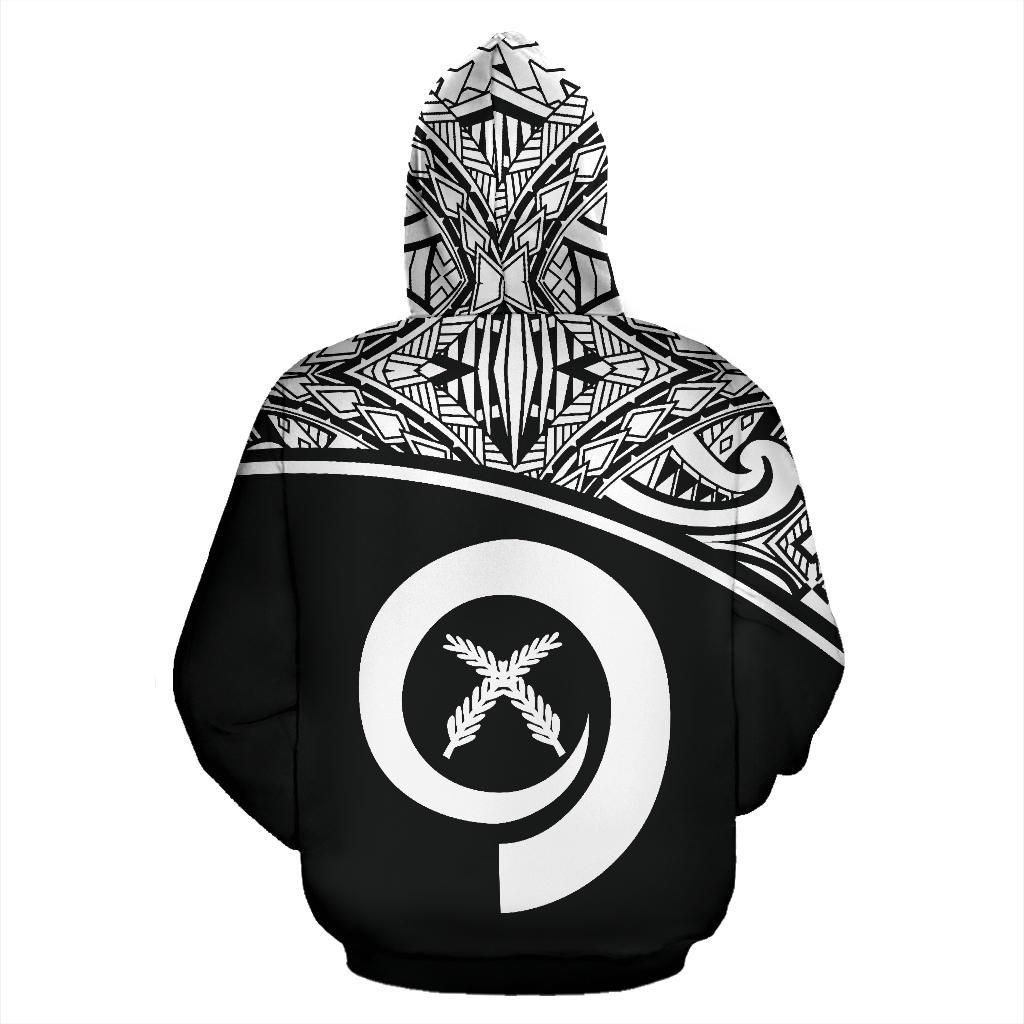 Vanuatu Polynesian Zip up Hoodie Black Curve - Polynesian Pride