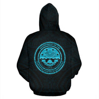 Federates States of Micronesia Custom Hoodie Micronesian Warrior Blue - Polynesian Pride