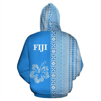 Fiji Hoodie Fiji Hibiscus Tapa Half New Style - Polynesian Pride