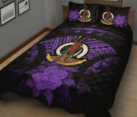 Vanuatu Polynesian Quilt Bed Set Hibiscus Purple - Polynesian Pride