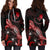 Yap Polynesian Hoodie Dress - Turtle With Blooming Hibiscus Red - Polynesian Pride