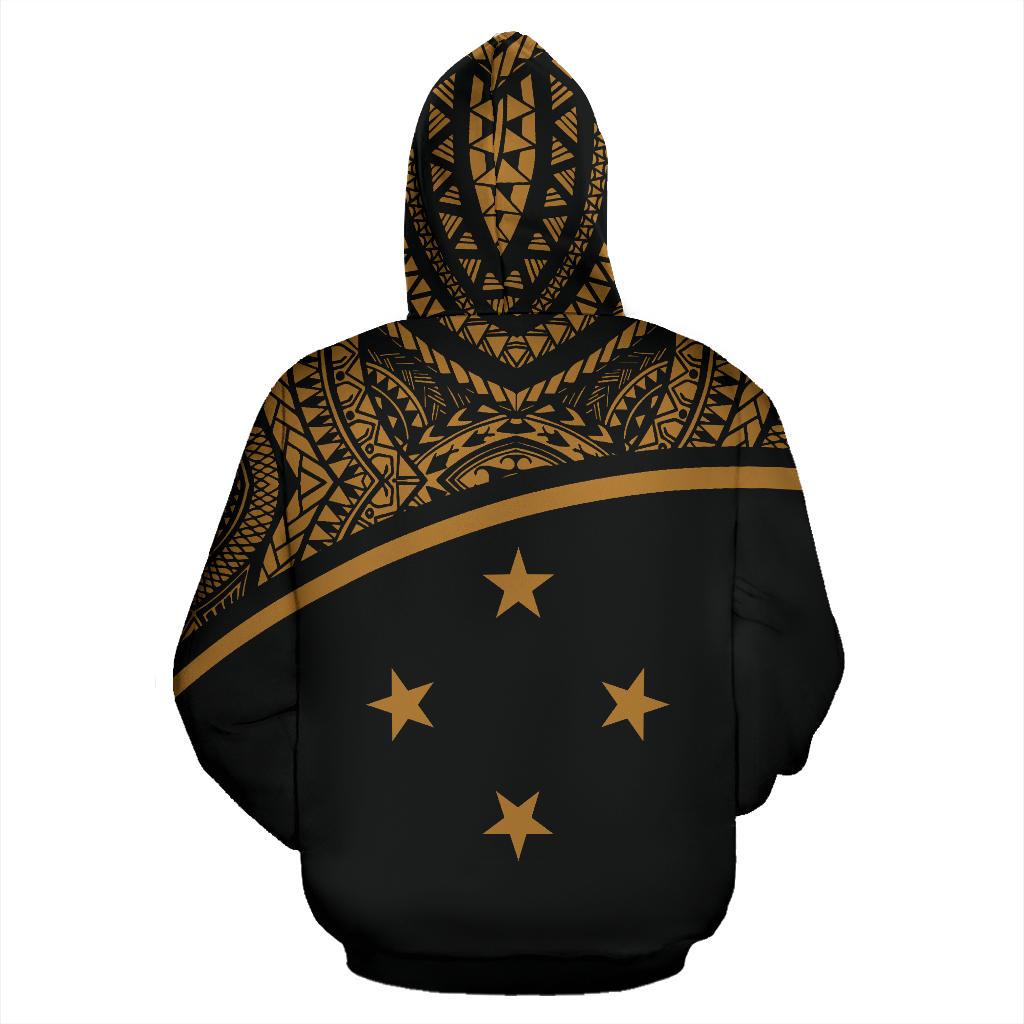 Kosrae All Over Hoodie Micronesia Curve Gold Style - Polynesian Pride