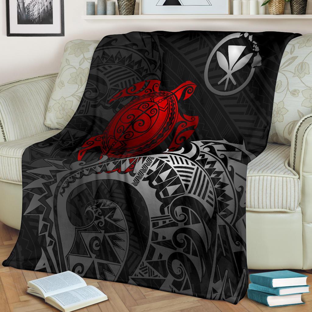 Polynesian Hawaii Premium Blanket - Polynesian Turtle (Red) - Polynesian Pride