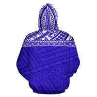 Poly All Over Zip up Hoodie Polynesian Royal Blue Version - Polynesian Pride
