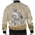 Maori Manaia The Blue Sea Men's Bomber Jacket, Golden - Polynesian Pride