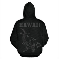Hawaii Kakau Polynesian Gray Hammerhead Shark Hoodie - Polynesian Pride