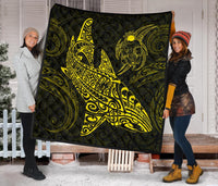 Polynesian Quilt - Polynesian Yellow Shark Warrior Tattoo - Polynesian Pride