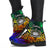 Samoa Leather Boots - Rainbow Polynesian Pattern - Polynesian Pride