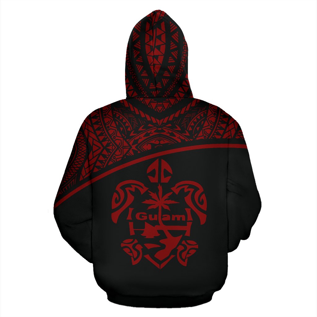 Guam All Over Zip up Hoodie Micronesia Curve Red Style - Polynesian Pride