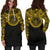 Palau Women Hoodie Dress - Palau Coat Of Arms Polynesian Gold Black - Polynesian Pride