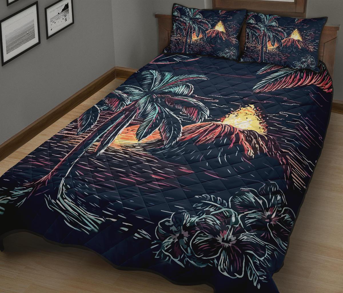 Night On The Land Quilt Bed Set - Polynesian Pride