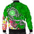 American Samoa Polynesian Men's Bomber Jacket - Turtle Plumeria (Green) - Polynesian Pride