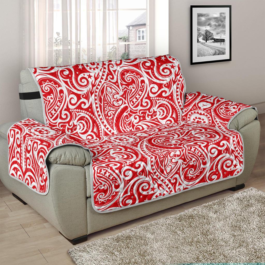 Tonga Chair Sofa Protector - Red Color Patterns - Polynesian Pride