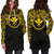 Kanaka Maoli Women Hoodie Dress - Kanaka Maoli Coat Of Arms Polynesian Gold Black - Polynesian Pride