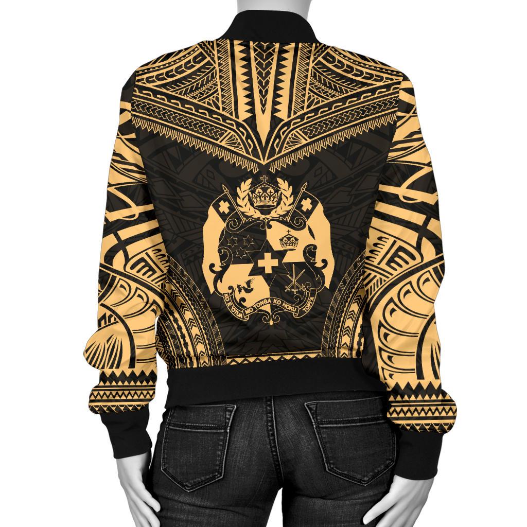 Tonga Polynesian Chief Women'S Bomber Jacket - Gold Version - Polynesian Pride