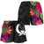 Pohnpei All Over Print Women's Shorts - Polynesian Hibiscus Pattern Women Black - Polynesian Pride