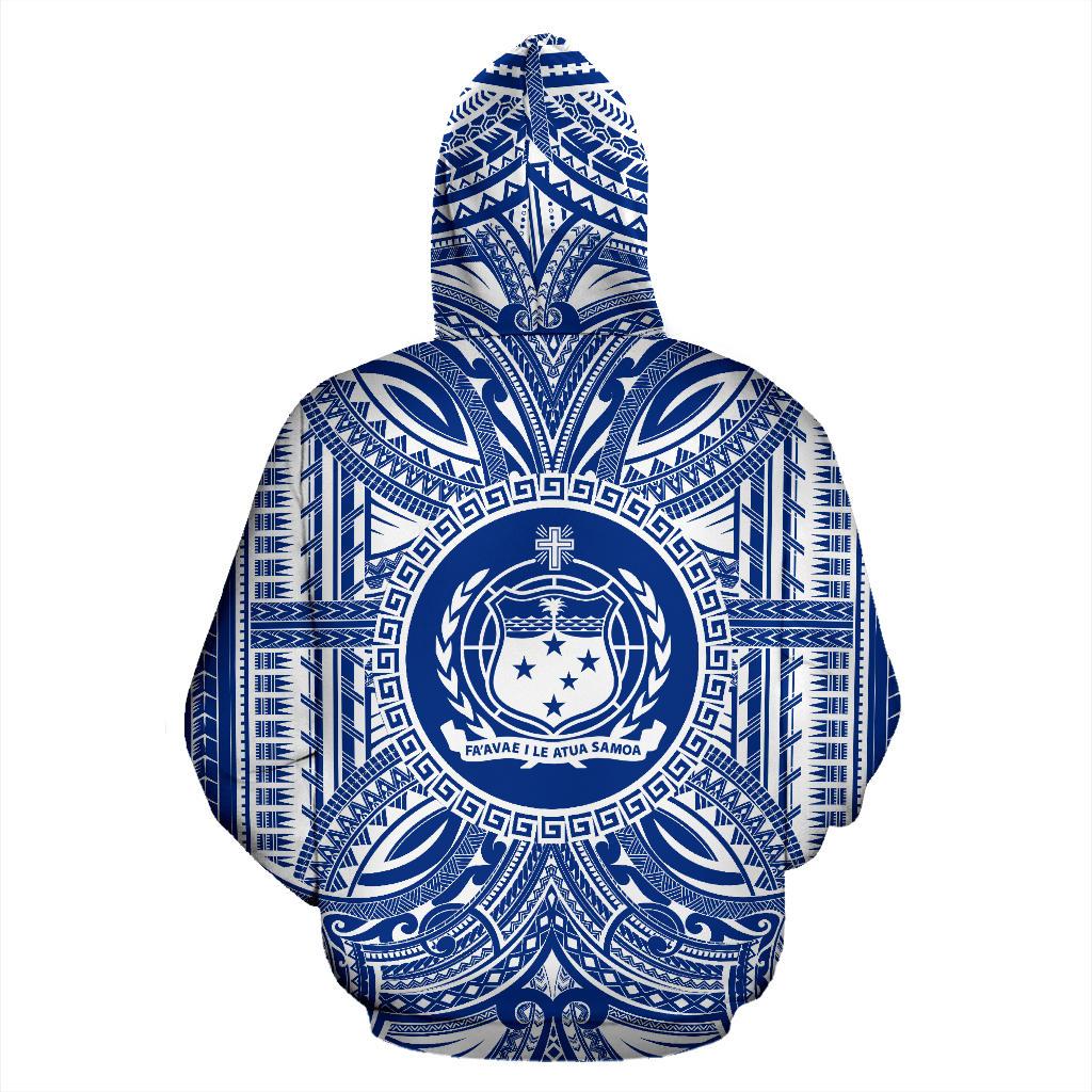 Samoa ll Over Hoodie Samoa Coat of rms Polynesian Flag Color - Polynesian Pride