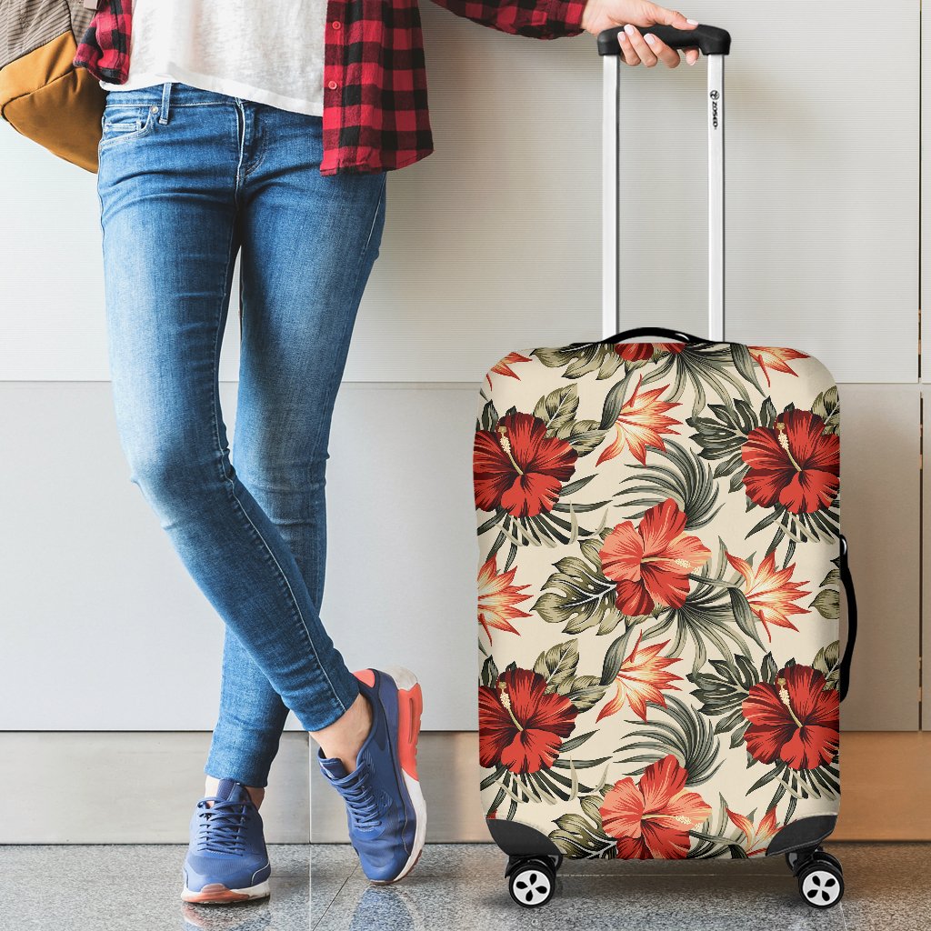 Hibiscus Luggage Cover 11 Black - Polynesian Pride