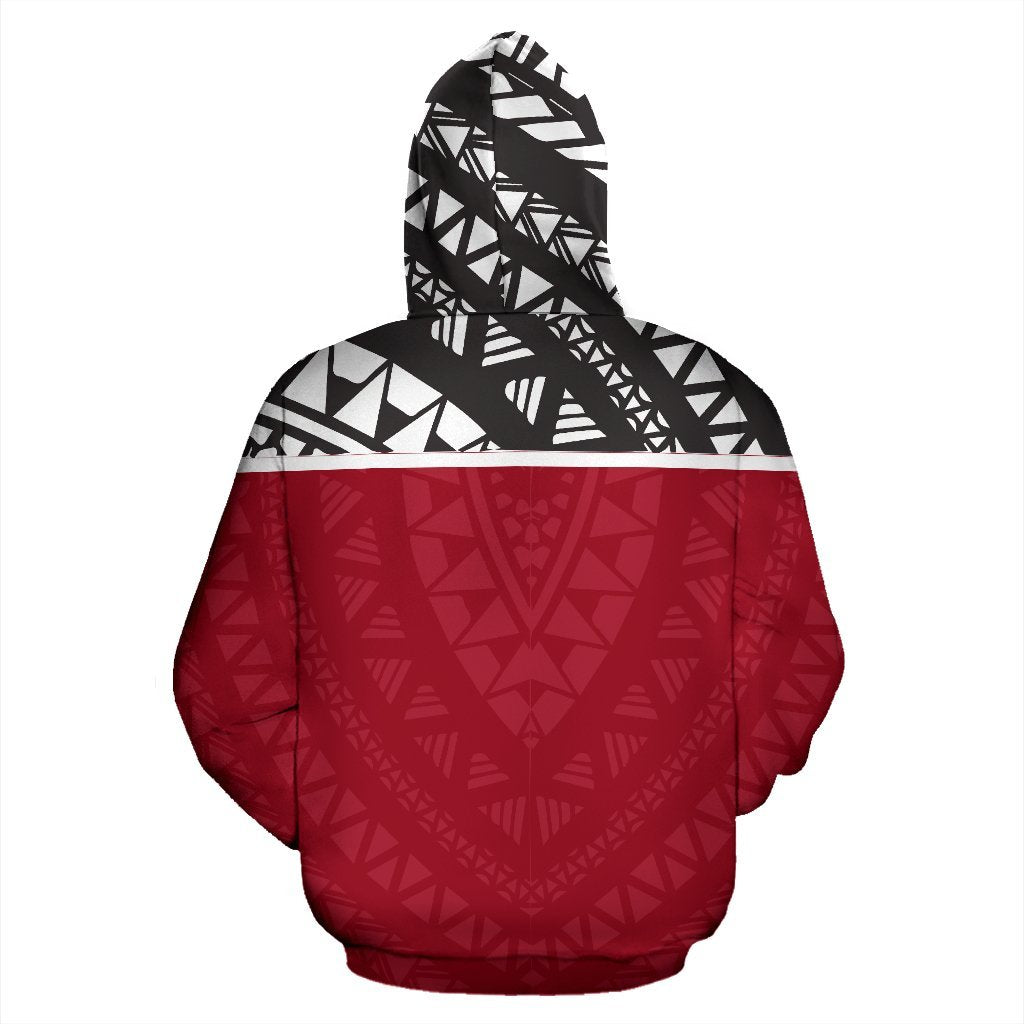 Palau All Over Zip up Hoodie Polynesian Red Version - Polynesian Pride