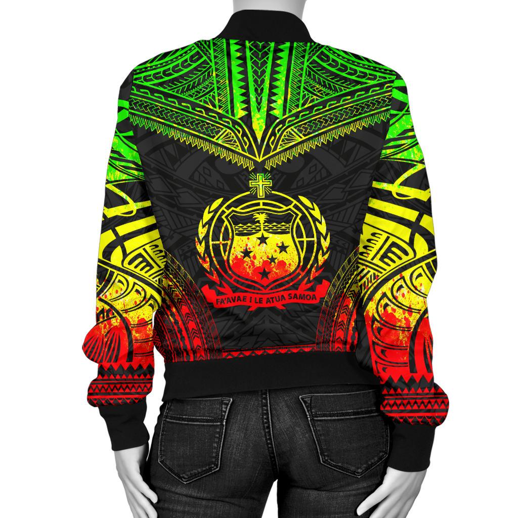 Samoa Polynesian Chief Women'S Bomber Jacket - Reggae Version - Polynesian Pride