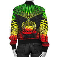 Samoa Polynesian Chief Women'S Bomber Jacket - Reggae Version - Polynesian Pride