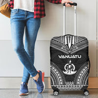 Vanuatu Polynesian Chief Luggage Cover - Black Version - Polynesian Pride