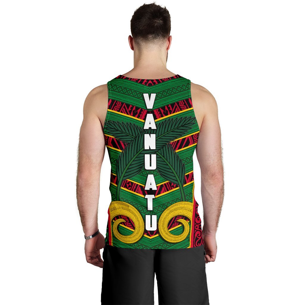 Vanuatu Men'S Tank Top Pig Tusk Polynesian Coat Of Arms - Polynesian Pride