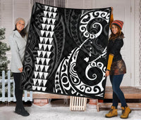 Hawaii Kakau White Polynesian Premium Quilt - Polynesian Pride