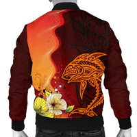 American Samoa Men's Bomber Jacket - Tribal Tuna Fish - Polynesian Pride