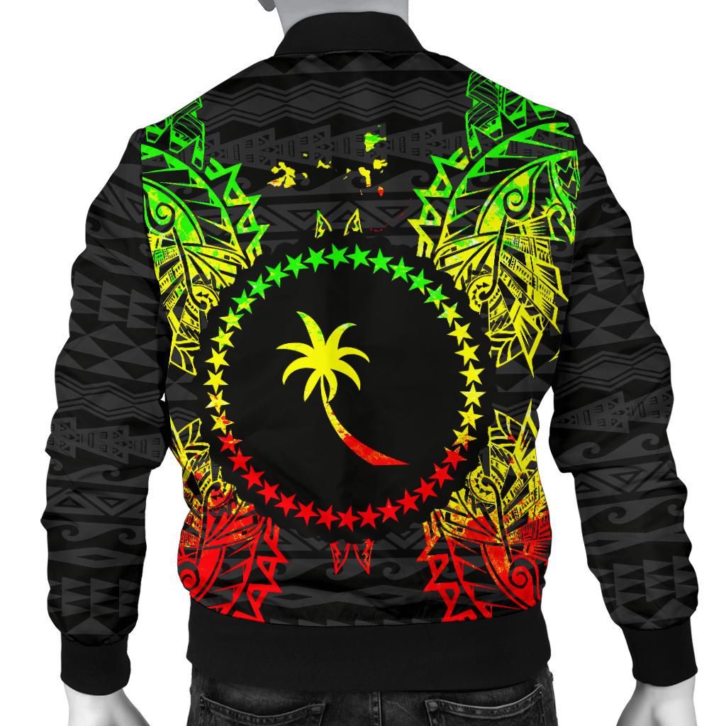 Chuuk Polynesian Men's Bomber Jacket Map Reggae - Polynesian Pride