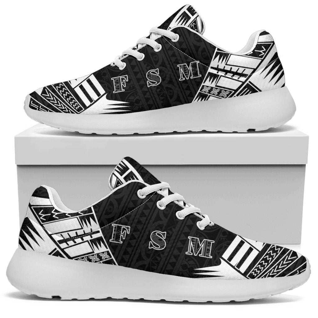 Federated States Of Micronesia Sport Sneakers - Polynesian Tattoo Black - Polynesian Pride