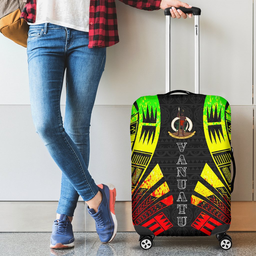 Vanuatu Luggage Cover - Polynesian Tattoo Reggae - Polynesian Pride