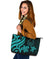 Palau Large Leather Tote - Turquoise Tentacle Turtle - Polynesian Pride