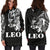 Sun In Leo Zodiac Women Hoodie Dress Polynesian Tattoo Simple - White - Polynesian Pride