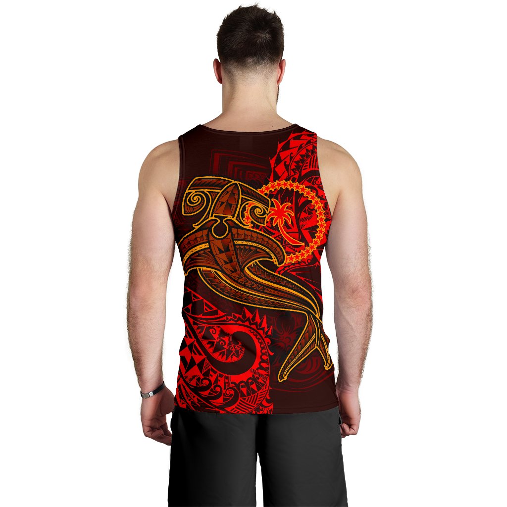 Chuuk Men's Tank Top - Red Shark Polynesian Tattoo - Polynesian Pride