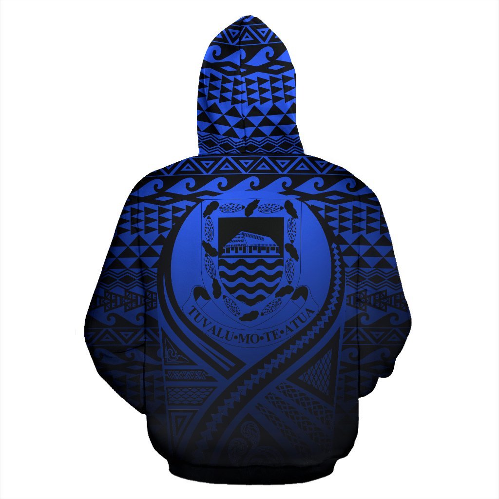 Tuvalu All Over Hoodie Lift up Blue - Polynesian Pride